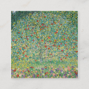 Cartão De Visita Quadrado Árvore da Maçã Gustav Klimt