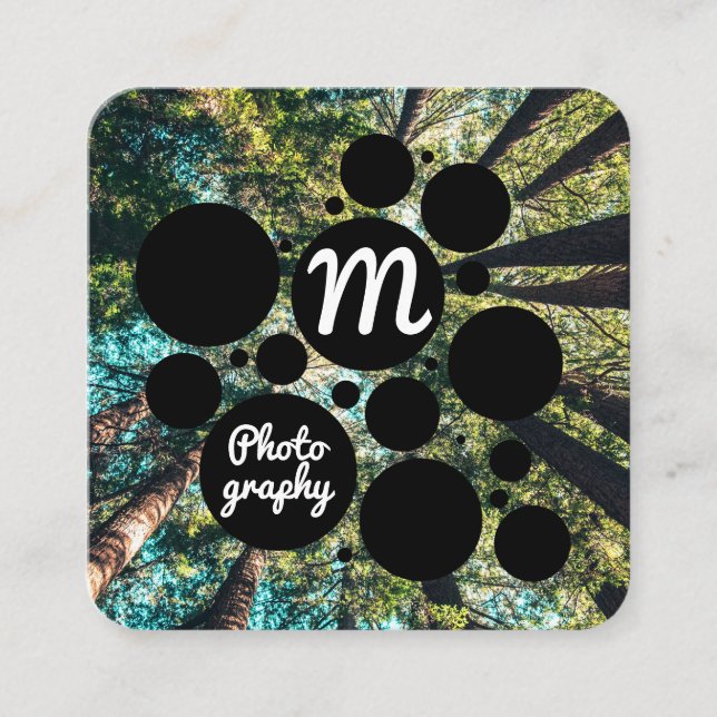 Cartão De Visita Quadrado Árvores na Floresta | Fotografia de vida selvagem (Frente)