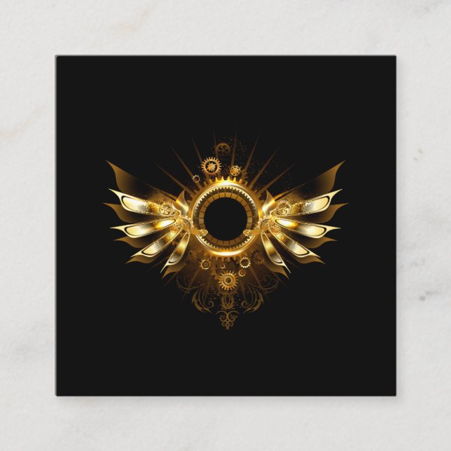 Cartão De Visita Quadrado Asas de vapor (Frente)