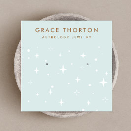 Cartão De Visita Quadrado Astrologia Stars Orelhando Jewelry Display Card