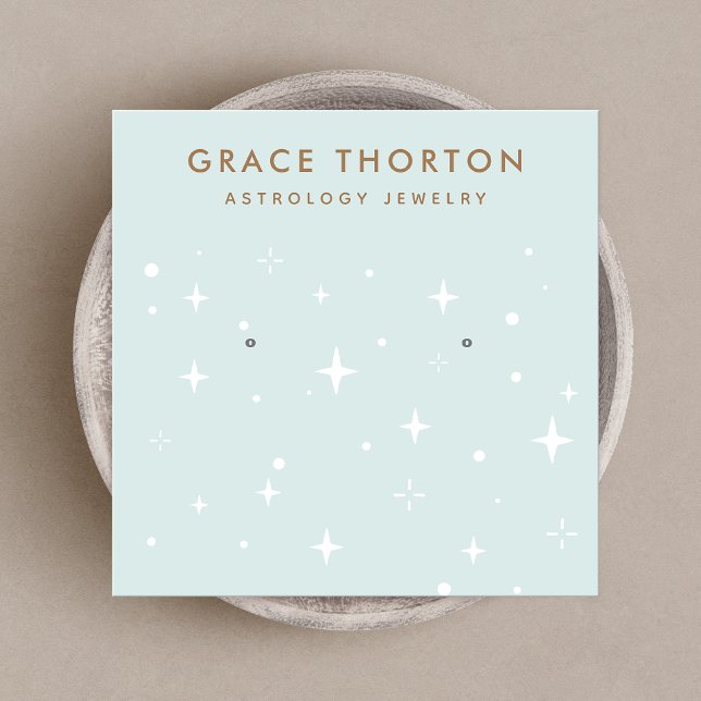 Cartão De Visita Quadrado Astrologia Stars Orelhando Jewelry Display Card (Criador carregado)