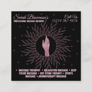 Cartão De Visita Quadrado Astrologista Massagem Terapêutica para Curar a Mão