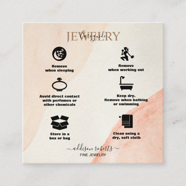 Cartão De Visita Quadrado Atendimento Mínimo Profissional Terracotta Boho (Frente)