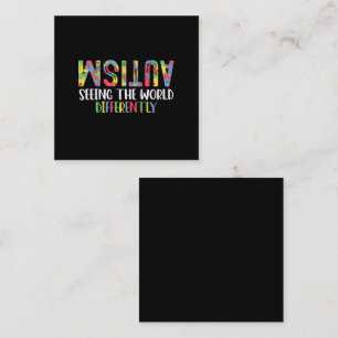 Cartão De Visita Quadrado Autismo Vendo o Mundo de Forma Diferente Conscient