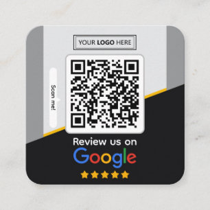 Cartão De Visita Quadrado Avaliações do Google Código QR do link de revisã