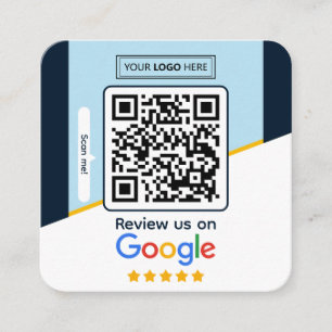 Cartão De Visita Quadrado Avaliações do Google Código QR do link de revisã
