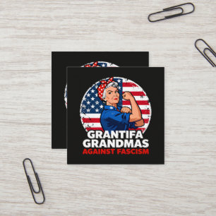 Cartão De Visita Quadrado Avós Grantifa Contra o Fascismo