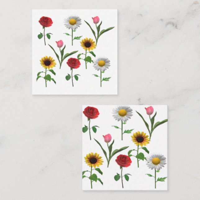 Cartão De Visita Quadrado Azulejo cerâmico Zazzle de 4,25" x 4,25", pequeno (Frente/Verso)