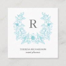 Azure Magnolia Wreath Monograma - mídia social