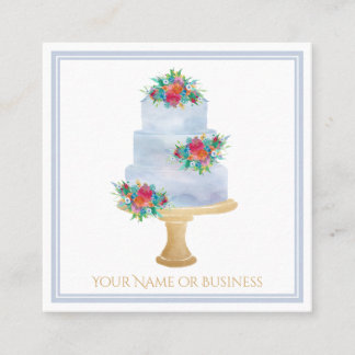 Cartão De Visita Quadrado Bactéria De Bolo De Aquarela Comprada