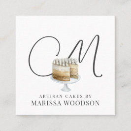 Cartão De Visita Quadrado Baker Pasteleiro Pink Elegante