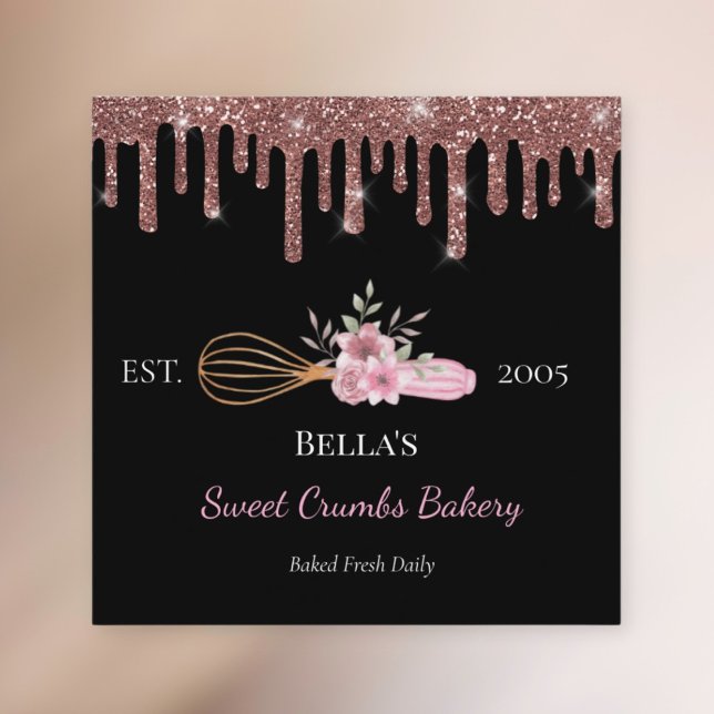 Cartão De Visita Quadrado Baking Business Whisk Card (Criador carregado)