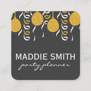 Cartão De Visita Quadrado Balões Festivos