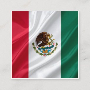 Cartão De Visita Quadrado Bandeira do México