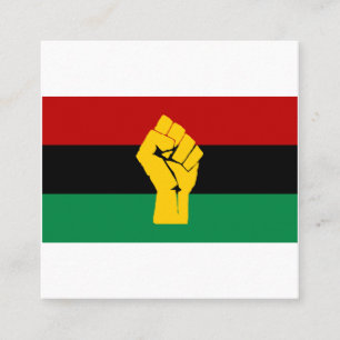 Cartão De Visita Quadrado Bandeira Pan-Africana de Energia Preta