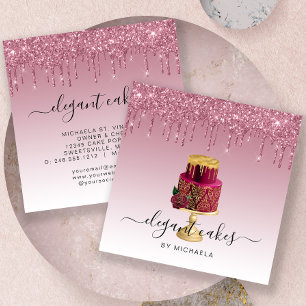 Cartão De Visita Quadrado Banheira de Burgundy com Glitter de Casamento