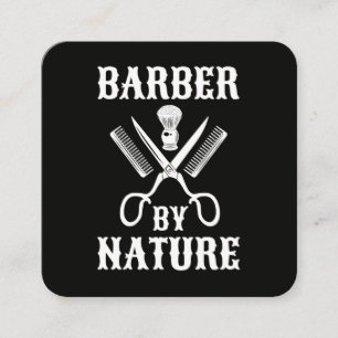 Cartão De Visita Quadrado Barbeiro Por Natureza - Barbearia de Cortes de Cab