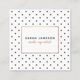 Cartão De Visita Quadrado Beleza da Moda de Composição das Bolinhas Modernas