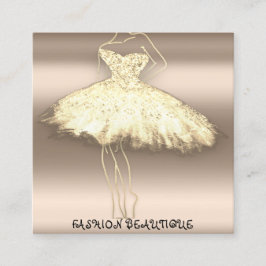 Cartão De Visita Quadrado Beleza de moda Vestir logotipo QR personalizado Ro