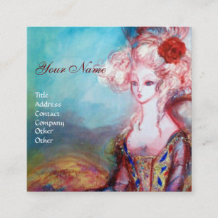 Cartão De Visita Quadrado Beleza MADAME POMPADOUR, Salão, Spa, Artista Make