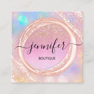Cartão De Visita Quadrado Beleza Profissional Compra Beleza Ombre Glitter