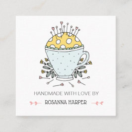 Cartão De Visita Quadrado Belo Pincushion Quilter de Sewing Biz