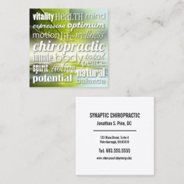 Cartão De Visita Quadrado Benefícios do Chiropractic Word Collage Chiropract
