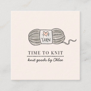 Cartão De Visita Quadrado Bens de Knit feitos à mão