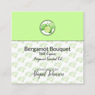 Cartão De Visita Quadrado Bergamota Citrus Tag de Presente de Banho e Corpo 