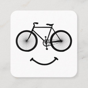 Cartão De Visita Quadrado Bicicleta e Andando de bicicleta de T-Shirt Blac