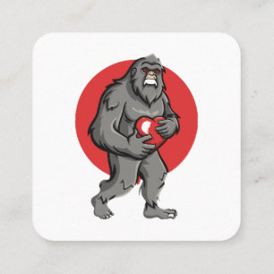 Cartão De Visita Quadrado bigfoot coração dia dos namorados