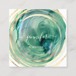 Cartão De Visita Quadrado Bio orgânico Bio Compro QR Logotipo Sabão Verde Br