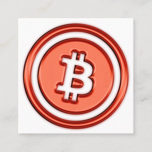 Cartão De Visita Quadrado Bitmoney Wallet QR Code Bit Me Inserir Online Red (Frente)