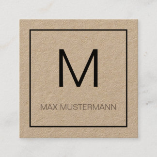 Cartão De Visita Quadrado Black and monograma White