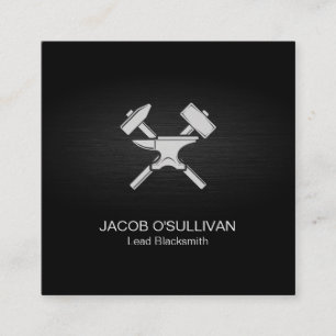 Cartão De Visita Quadrado Blacksmith Metalworker Iron Works