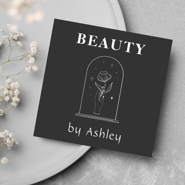 Cartão De Visita Quadrado Blogger Celtic Hand Segurando Flor Magic (Criador carregado)