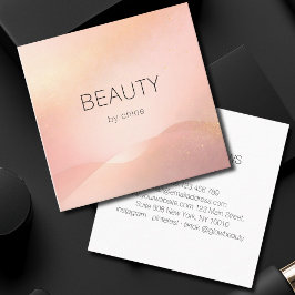 Cartão De Visita Quadrado Blush Gold Glow Gradient Salon