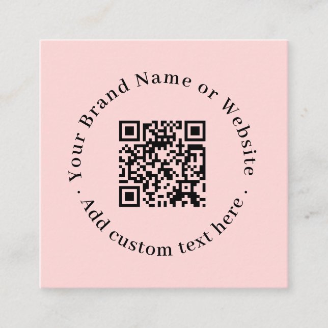 Cartão De Visita Quadrado Blush Pink QR | Modern Professional Contact Design (Frente)