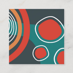 Cartão De Visita Quadrado Boho abstrato molda arte