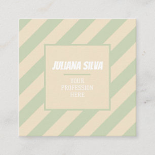 Cartão De Visita Quadrado Boho de Onda Colorida com Groovy Retro com QR