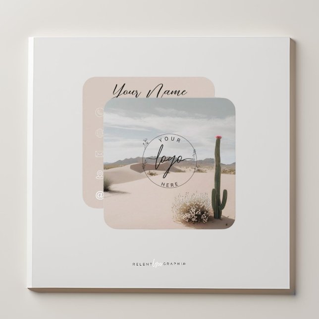 Cartão De Visita Quadrado Boho | Deserto | Estética (Criador carregado)