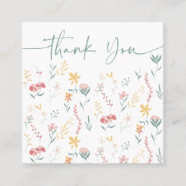 Cartão De Visita Quadrado Boho editável para obrigado de pedido de padrão fl