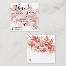 Boho floral aquarela obrigado de ordem cinzenta