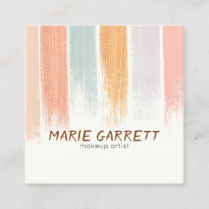 Cartão De Visita Quadrado Boho Watercolor Brussel Traços Legal