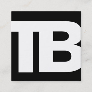 Cartão De Visita Quadrado Bold Modern Black Professional 2 Letra Monograma