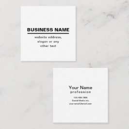 Cartão De Visita Quadrado Bold Modern Business Name Modelo | B&W