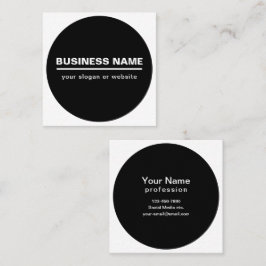 Cartão De Visita Quadrado Bold Modern Business Name Modelo | B&W