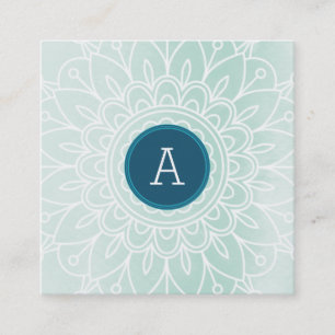 Cartão De Visita Quadrado BONITO MONOGRAM moderna cunha de boho mandala