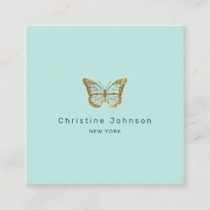 Cartão De Visita Quadrado borboleta falsa