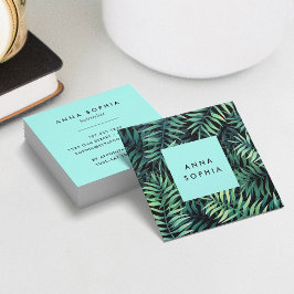 Cartão De Visita Quadrado Botânica tropical